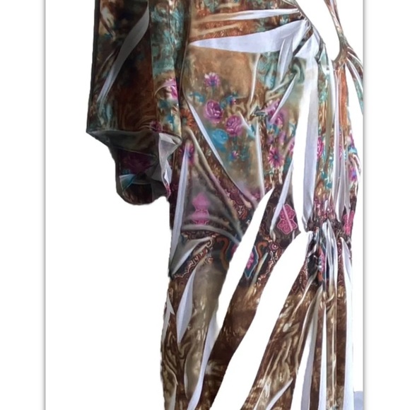 Simply Irresistible Floral Blouse Pleated 2XL Multicolor Elastic Waist Ruffled - Picture 6 of 12